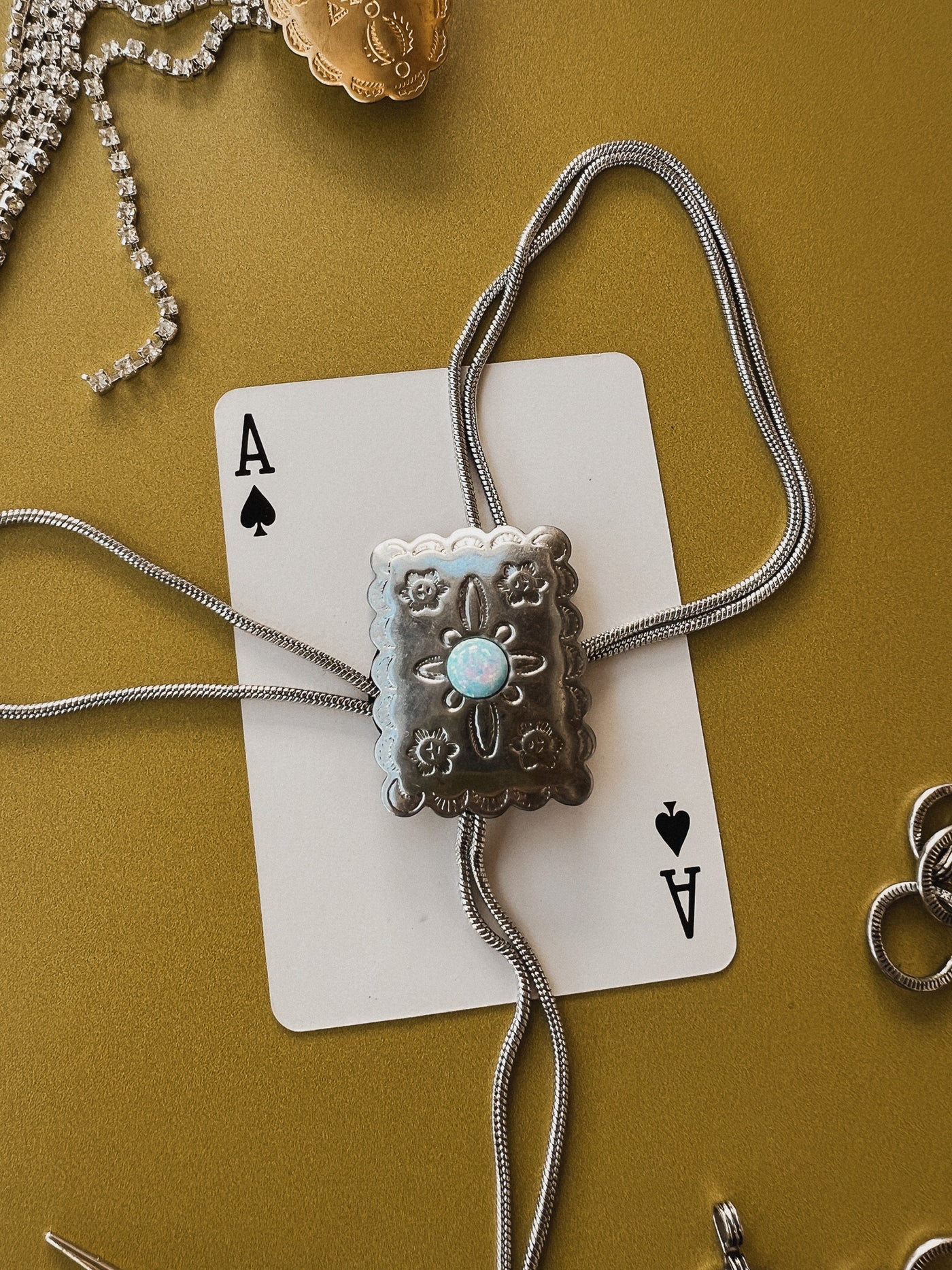 Cornflower Opal Bolo Tie