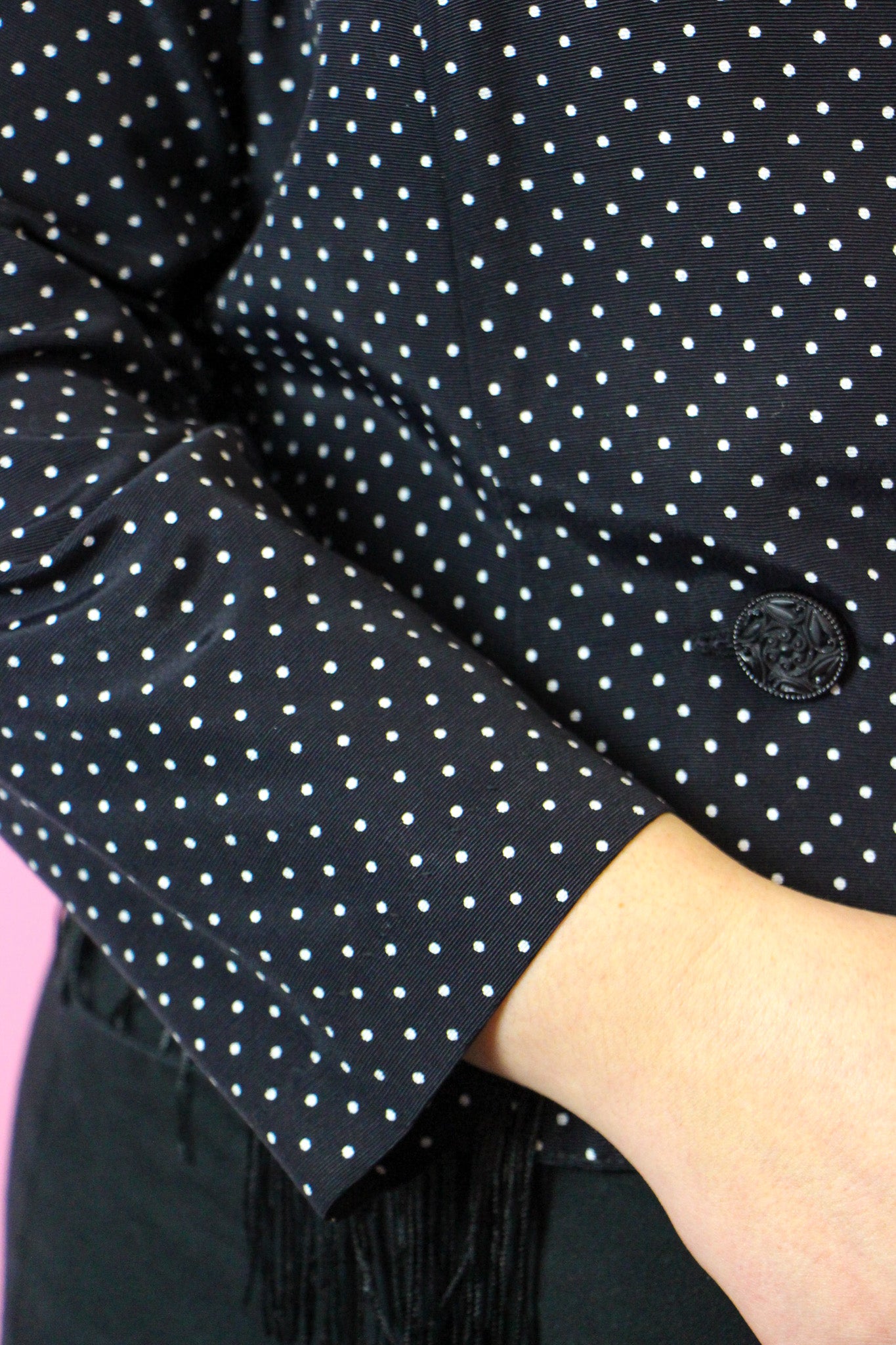 Polka Dot Top with Black Fringe - Size 18/XL
